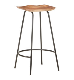 Tabourets de bar lot de 2 bois d'acacia solide