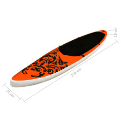 Ensemble de planche SUP gonflable 320x76x15 cm Orange