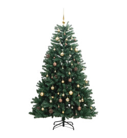 Sapin de Noël artificiel articulé 300 LED et boules 210 cm