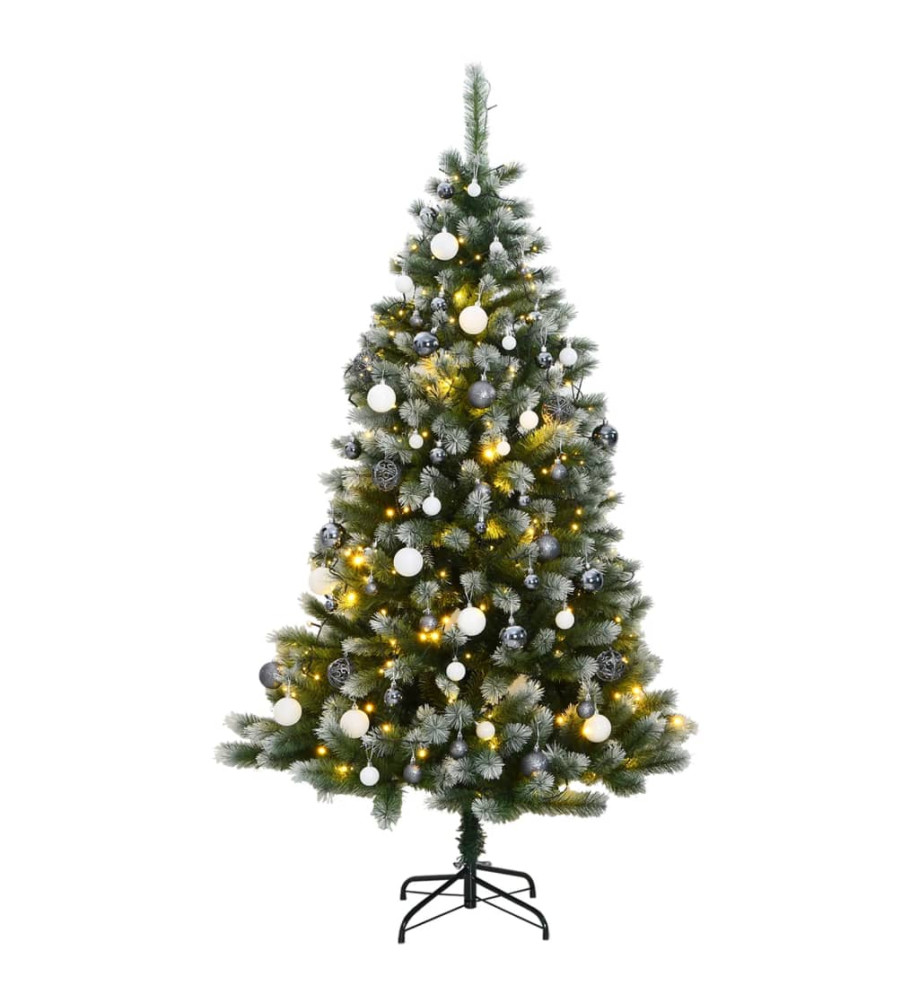 Sapin de Noël artificiel articulé 300 LED et boules 180 cm