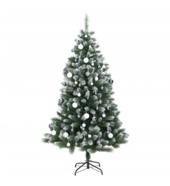 Sapin de Noël artificiel articulé 300 LED et boules 180 cm