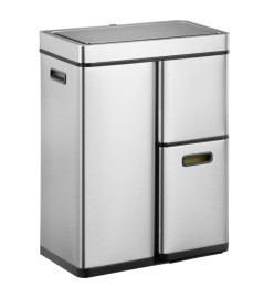 EKO Poubelle à capteur Mirage Plus 1x30 L + 2x15 L Argenté mat