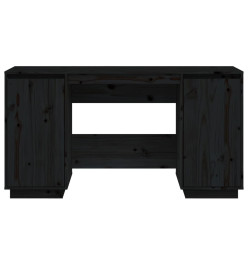 Bureau noir 140x50x75 cm bois massif de pin