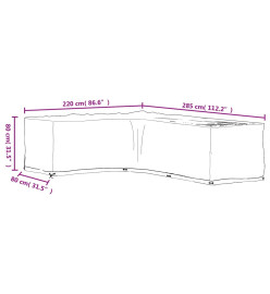 Housses de salon de jardin en forme de L 2 pcs 18 œillets