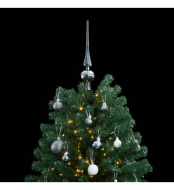 Sapin de Noël artificiel articulé 300 LED et boules 210 cm