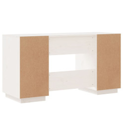 Bureau blanc 140x50x75 cm bois massif de pin