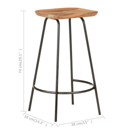 Tabourets de bar lot de 4 bois d'acacia solide