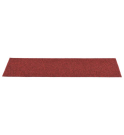 Tapis d'escalier autocollants Rectangulaire 15pcs 76x20cm Rouge