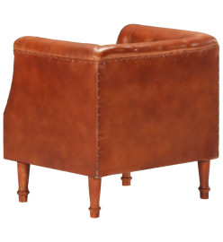 Fauteuil Marron Cuir véritable de chèvre