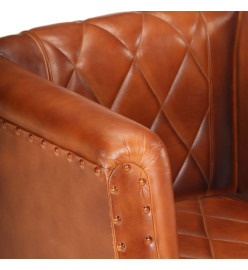 Fauteuil Marron Cuir véritable de chèvre