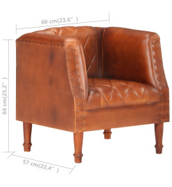 Fauteuil Marron Cuir véritable de chèvre