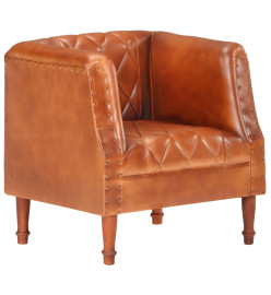 Fauteuil Marron Cuir véritable de chèvre