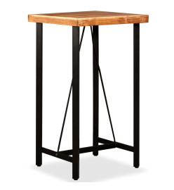 Ensemble de bar 3 pcs Bois d'acacia massif et cuir véritable