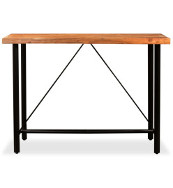 Ensemble de bar 7 pcs Bois d'acacia massif et cuir véritable