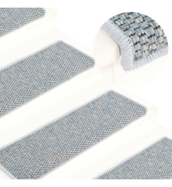 Tapis d'escalier autocollants 15 pcs 65x21x4 cm Bleu