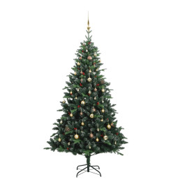 Sapin de Noël artificiel articulé 300 LED et boules 210 cm