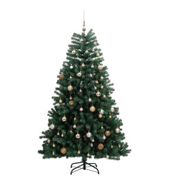 Sapin de Noël artificiel articulé 150 LED et boules 120 cm