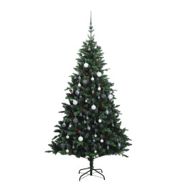 Sapin de Noël artificiel articulé 300 LED et boules 180 cm