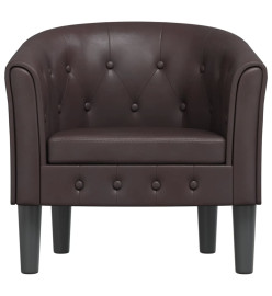 Fauteuil cabriolet marron similicuir