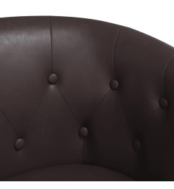 Fauteuil cabriolet marron similicuir