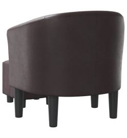 Fauteuil cabriolet avec repose-pied marron similicuir