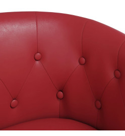 Fauteuil cabriolet avec repose-pied rouge bordeaux similicuir