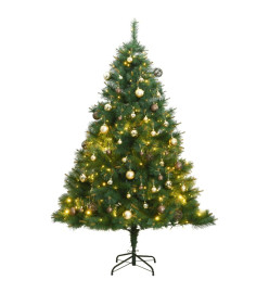 Sapin de Noël artificiel articulé 300 LED et boules 210 cm