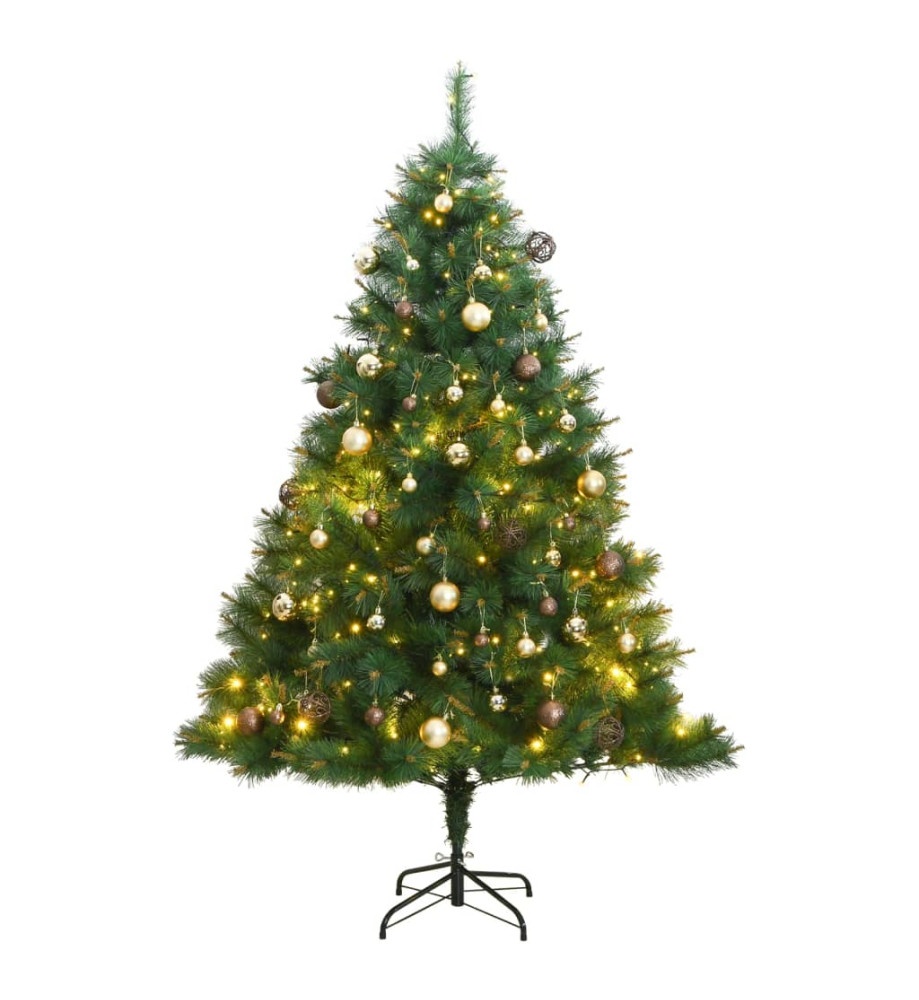 Sapin de Noël artificiel articulé 300 LED et boules 240 cm