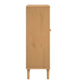 Armoire à chaussures SENJA aspect rotin marron bois massif