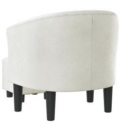 Fauteuil cabriolet avec repose-pied blanc similicuir