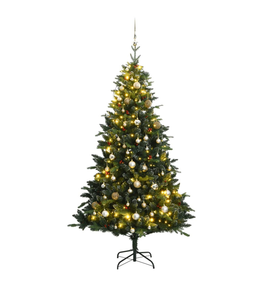 Sapin de Noël artificiel articulé 150 LED et boules 150 cm