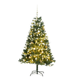 Sapin de Noël artificiel articulé 150 LED et boules 120 cm