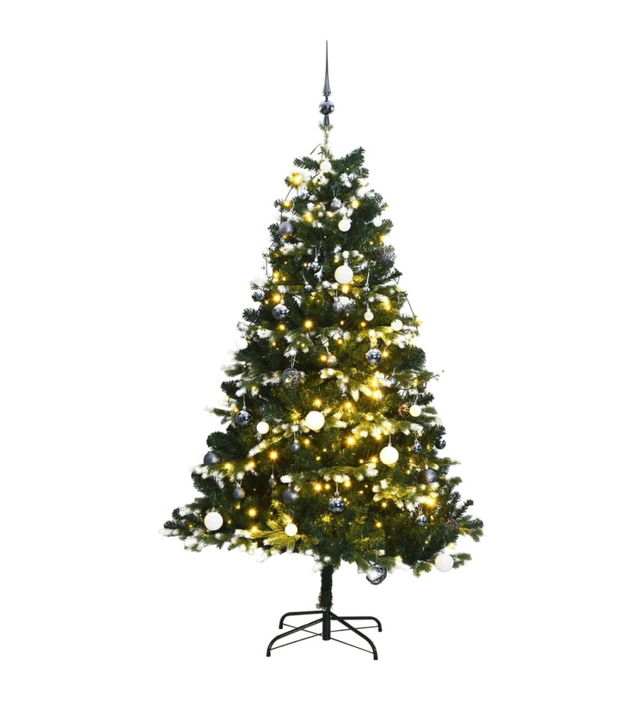 Sapin de Noël artificiel articulé 300 LED et boules 210 cm