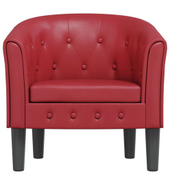 Fauteuil cabriolet rouge bordeaux similicuir