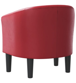 Fauteuil cabriolet rouge bordeaux similicuir