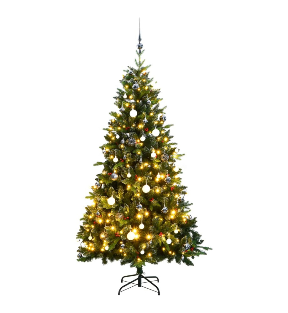 Sapin de Noël artificiel articulé 150 LED et boules 120 cm