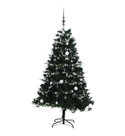 Sapin de Noël artificiel articulé 300 LED et boules 180 cm