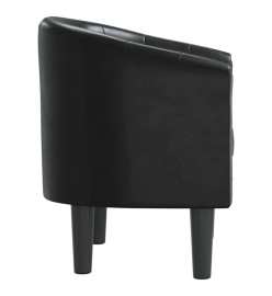 Fauteuil cabriolet noir similicuir