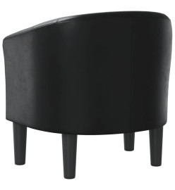 Fauteuil cabriolet noir similicuir