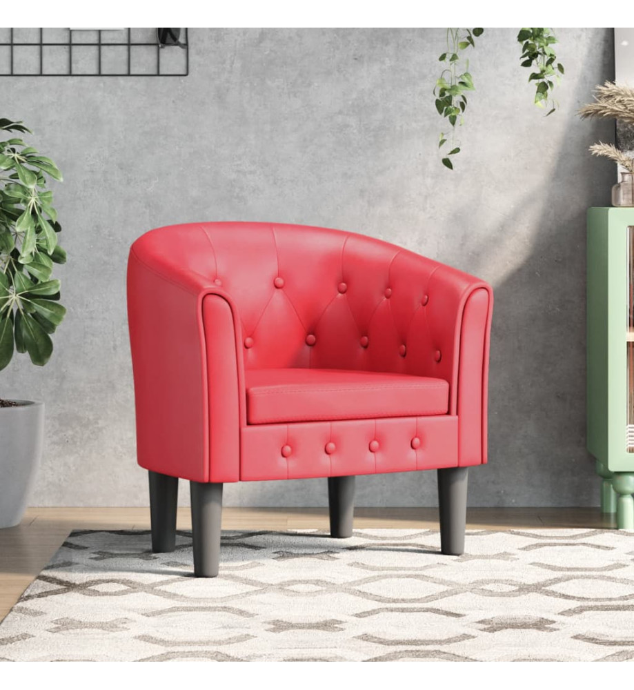 Fauteuil cabriolet rouge similicuir