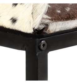 Banc 110 cm Noir Patchwork Cuir véritable de chèvre