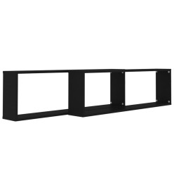 Étagères cube murales 2 pcs Noir 100x15x30 cm Aggloméré