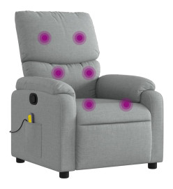 Fauteuil de massage inclinable Gris clair Tissu