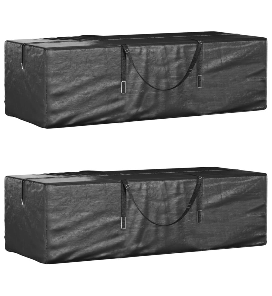 Sacs de rangement pour sapin de Noël 2 pcs noir polyéthylène