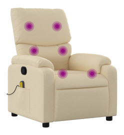 Fauteuil de massage inclinable Crème Tissu