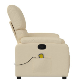 Fauteuil de massage inclinable Crème Tissu