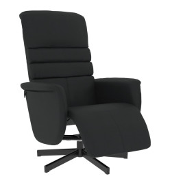 Fauteuil inclinable avec repose-pieds noir similicuir