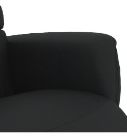 Fauteuil inclinable avec repose-pieds noir similicuir