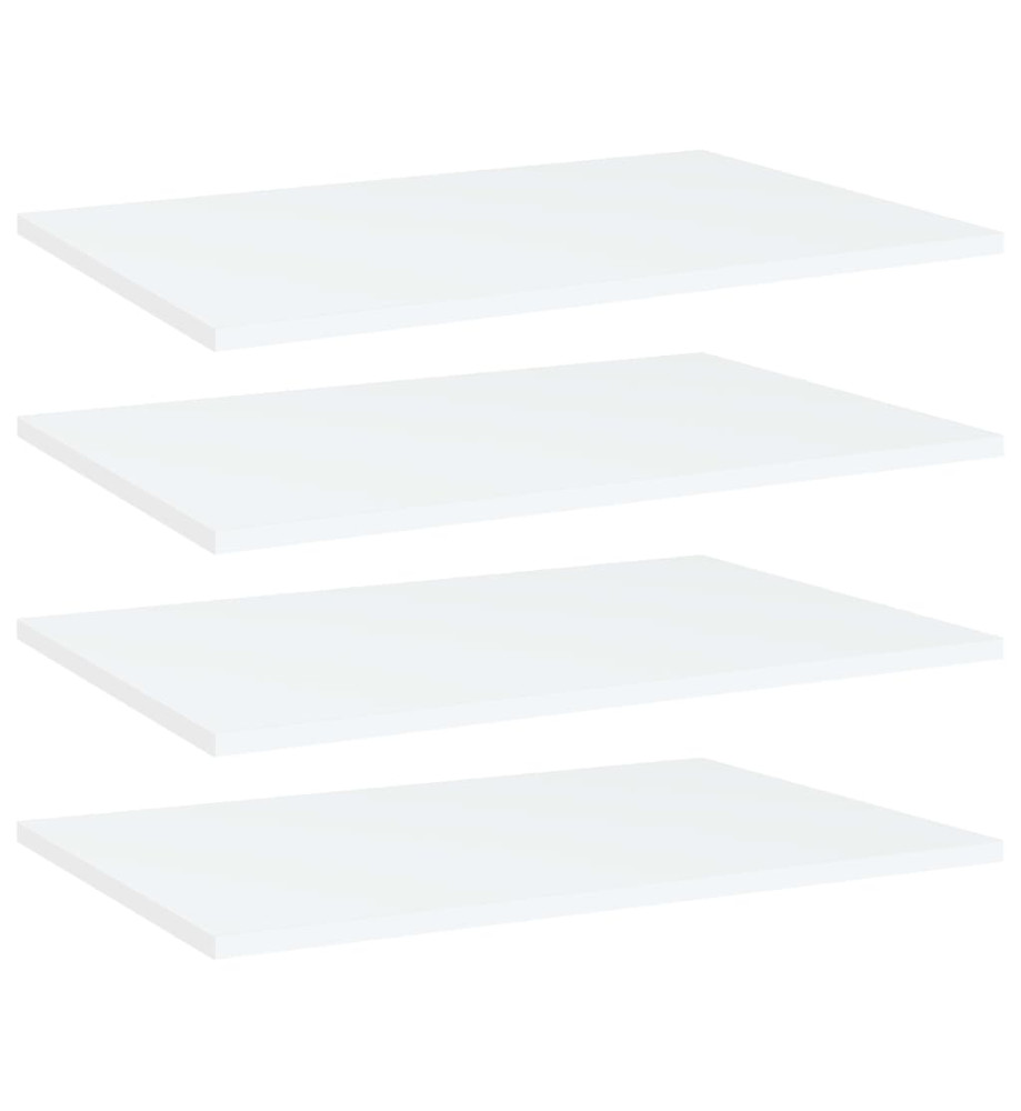 Panneaux de bibliothèque 4 pcs Blanc 60x40x1,5 cm Aggloméré