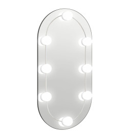 Miroir avec éclairage LED 60x30 cm Verre Ovale